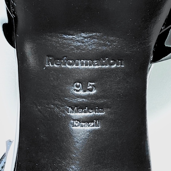 Reformation Melina Platform Heel in Black Patent - Picture 3 of 5